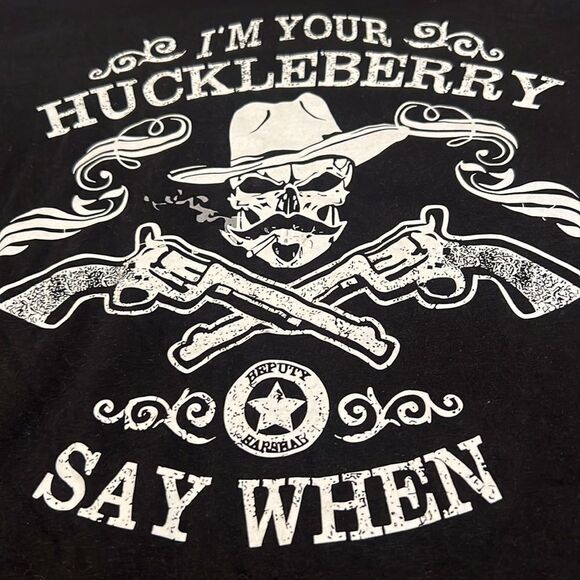 NWOT “I’m your huckleberry say when” Tombstone mens size L short sleeve T-shirt - Picture 4 of 8